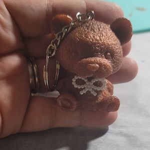 Teddy bear resin keychain